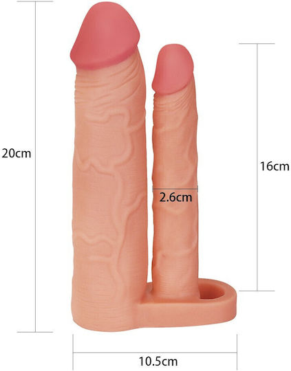 Lovetoy Double Pleasure X-Tender Προέκταση Πέους Flesh 20cm