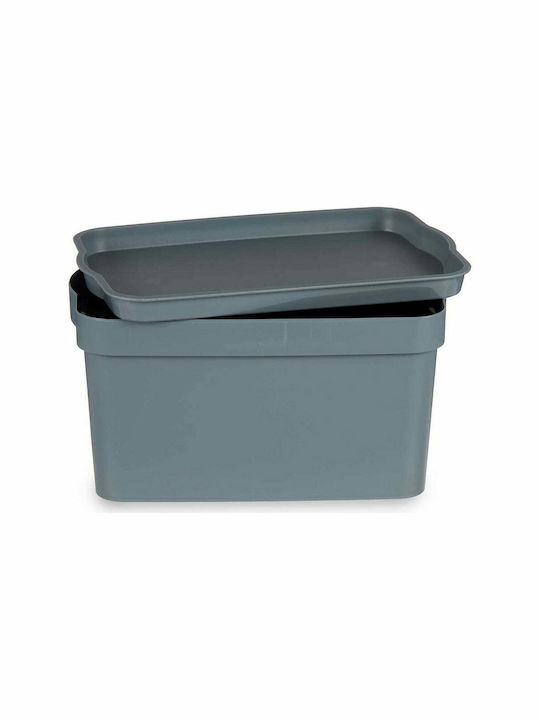 Plastic Storage box with Cap Gray 21.5x11x14.5cm 1pcs