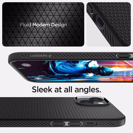 Spigen Liquid Air Umschlag Rückseite Silikon Matte Black (iPhone 13, iPhone 14)