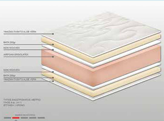 Bs Strom Ανώστρωμα Ruby Plus Aloe Vera Υπέρδιπλο Latex Eμποτισμένο με Αλόη 170x200x9εκ.