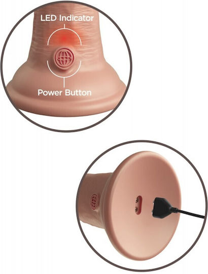 King Cock Vibrating + Dual Density Realistic Vibrator 20cm Lumină