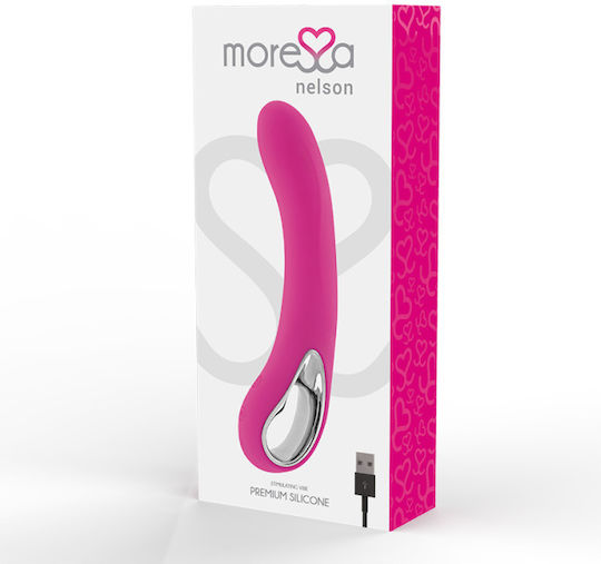 Amoressa Nelson Premium Silicone Rechargeable Вибратор G-Spot 20см горещо розово