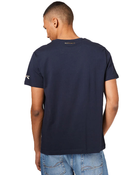 Hackett Ανδρικό T-shirt Navy Μπλε με Στάμπα