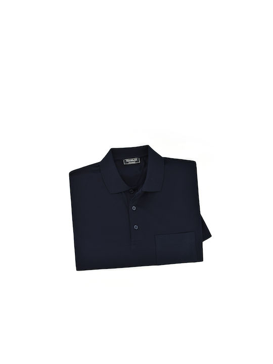 Nino Marini Men's Short Sleeve Blouse Polo Navy Blue