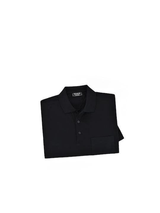 Nino Marini Men's Short Sleeve Blouse Polo Black