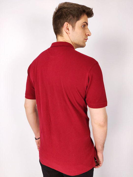 Leonardo Uomo Men's Short Sleeve Blouse Polo Red