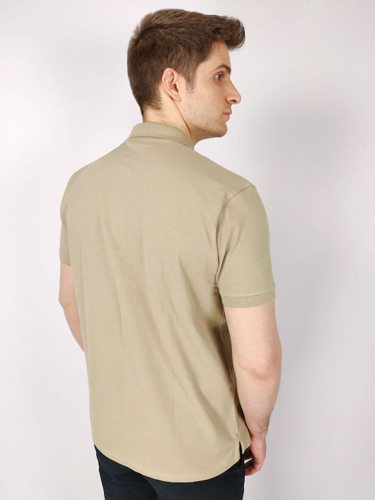 Marcus Men's Short Sleeve Blouse Polo Beige