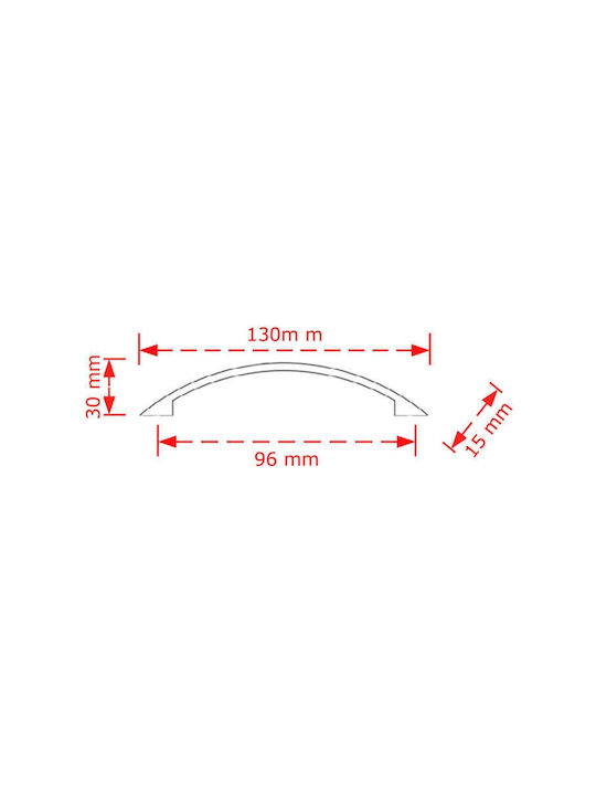 Viobrass Metallic Furniture Handle 152 Νίκελ Ματ 130mm (Hole Centers 96mm)