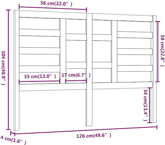vidaXL Кефалари Кребатиу Дървено Медено 126x104см