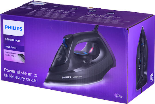 Philips 3000 Series Steam Iron 2600W with Non-stick Plate and Continuous Steam Supply 40g/min