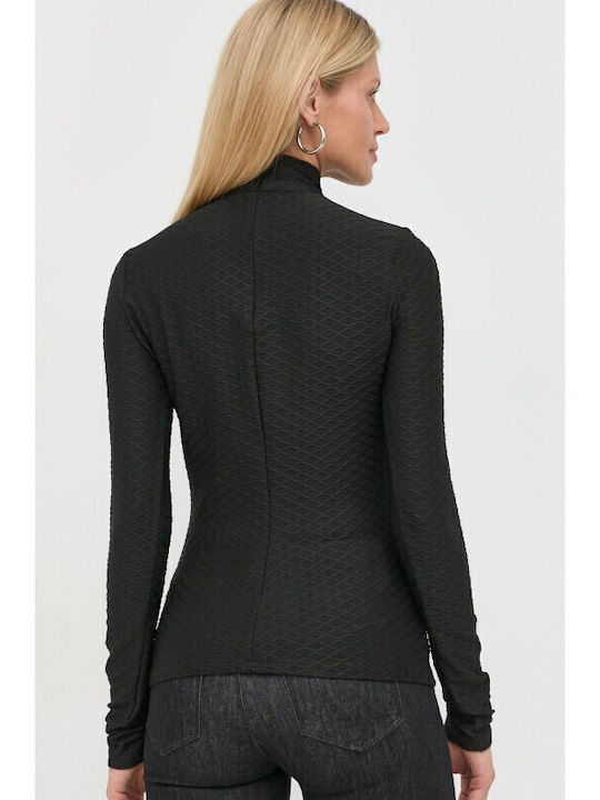 Women's Blouse Long Sleeve Turtleneck Black