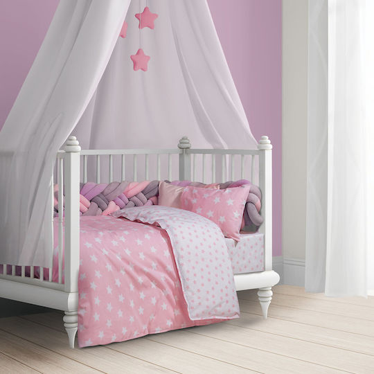 Greenwich Polo Club Baby Sheets Set Crib Cotton Pink 130x170cm 3pcs