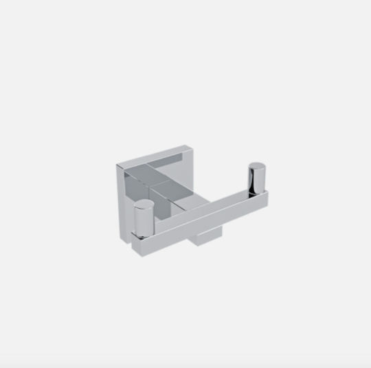 Verdi Cube Double Wall-Mounted Bathroom Hook ​7x4cm Silver