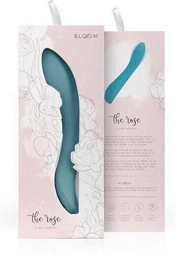BMS Factory Bloom The Rose Vibrator G-Spot 20cm Aqua