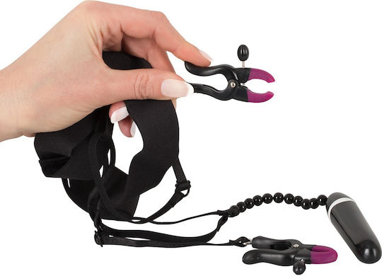 You2Toys Bad Kitty Spreader String Vibrator Mini Δονητής για Ζευγάρια 8.6cm Black
