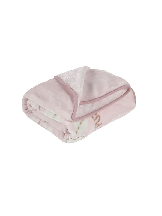 Das Home Blanket Cot 6616 Pink 110x140cm.