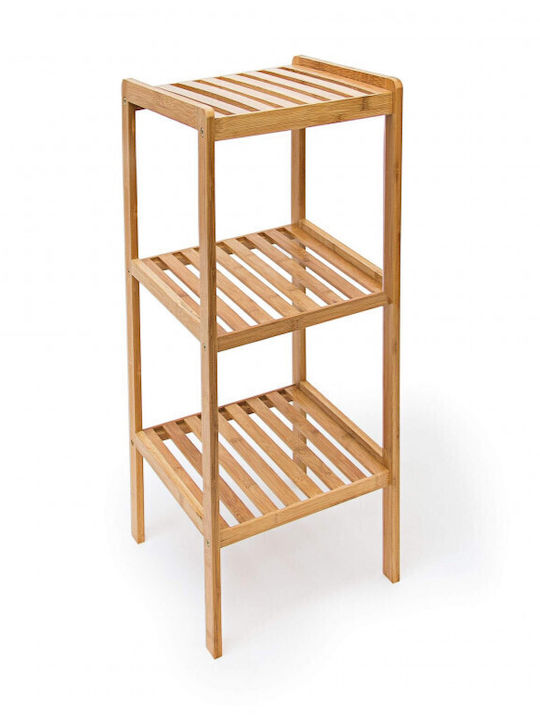 Relaxdays 10013496 Επιδαπέδια Ραφιέρα Μπάνιου Bamboo με 3 Ράφια 33x33x79cm Καφέ
