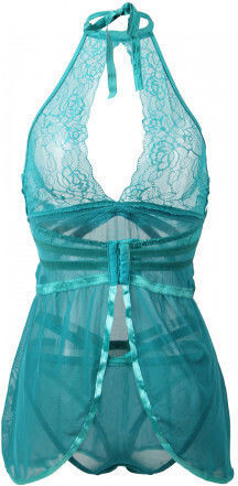 CyprusLoveShop Sensual Babydoll With Thong Set Sexy Babydoll Green