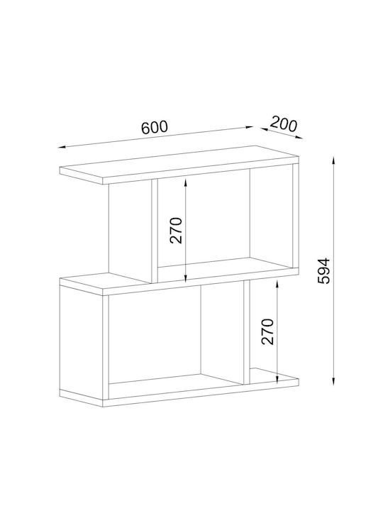 Rectangular Side Table Mathraki Wooden White L60xW20xH60cm