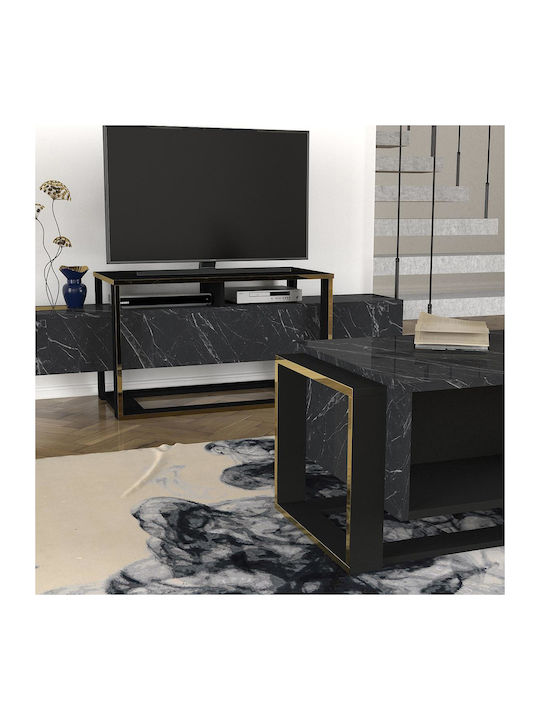 Rectangular Central Coffee Table Levitha Wooden Black 108x60x40 cm