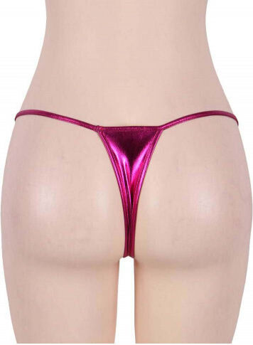 CyprusLoveShop Frauen Sexy Zeichenfolge G-String Plus Size Shiny Pink