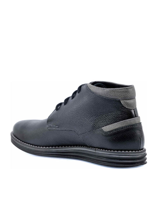 Δερμάτινα Ανδρικά Μποτάκια Black/Grey