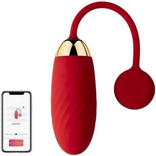Svakom Ella Mini Δονητής Egg με Απομακρυσμένο Έλεγχο 21cm Red