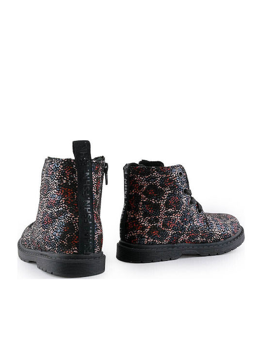 Kinderstiefel mit Schnürsenkeln Schwarz