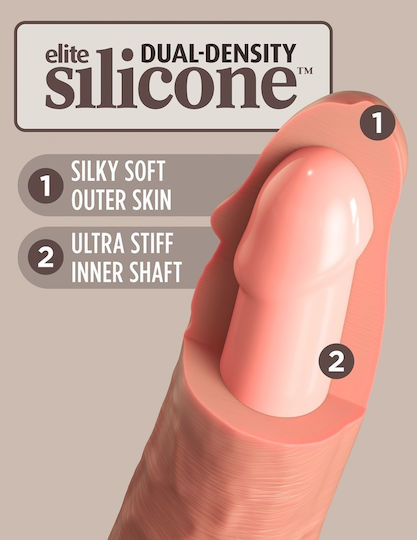 King Cock Dual Density Ρεαλιστικό Dildo με Βεντούζα Nude 28cm