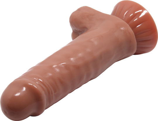 Baile Beautiful Baron Dildo realist cu Testicule și Ventuză Maro 20cm