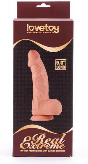Lovetoy Glass Dildo with Balls and Suction Cup Flesh 23cm