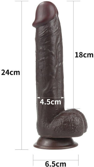 Lovetoy Glass Dildo with Balls and Suction Cup Black 24cm