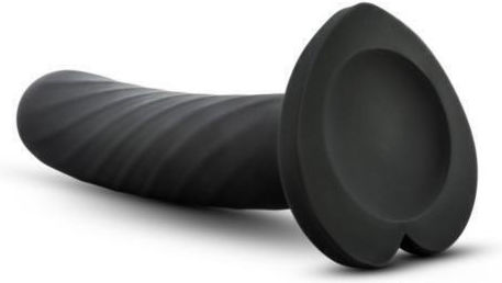 Temptasia Twist Medium Glass Dildo With Suction Cup Black 14cm