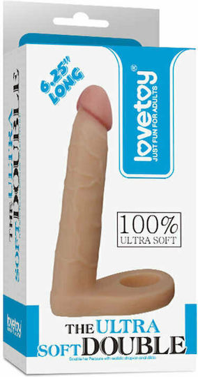 Lovetoy The Ultra Soft Double με Dildo 15.8cm στο χρώμα του δέρματος