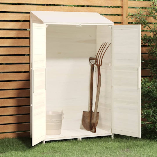 Wooden Garden Shed White L1.02xW0.52xH1.745m