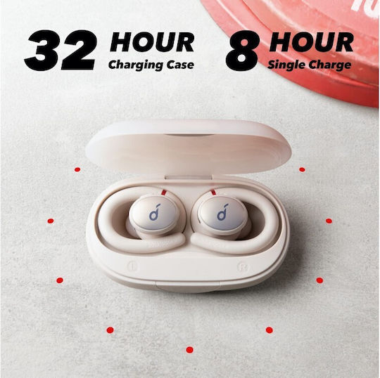 Soundcore by Anker Sport X10 In-ear Bluetooth Handsfree Ακουστικά με Αντοχή στον Ιδρώτα και Θήκη Φόρτισης Λευκά