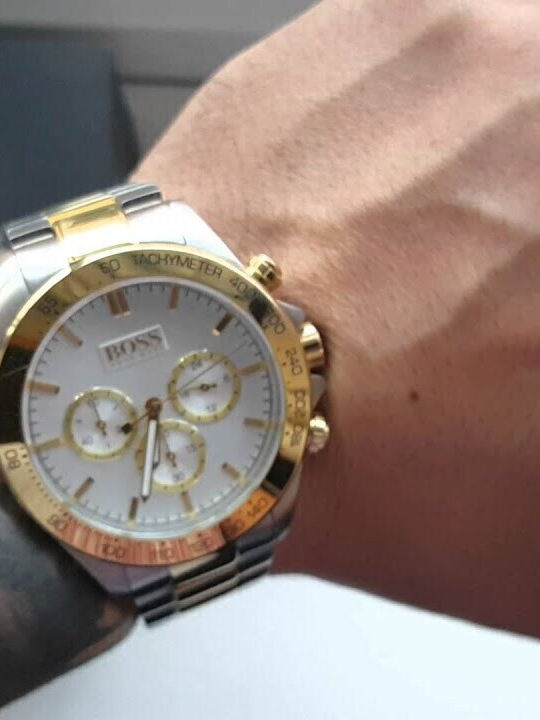 Boss Men's Watch 44mm Chronograph Battery with Silver Metal Bracelet