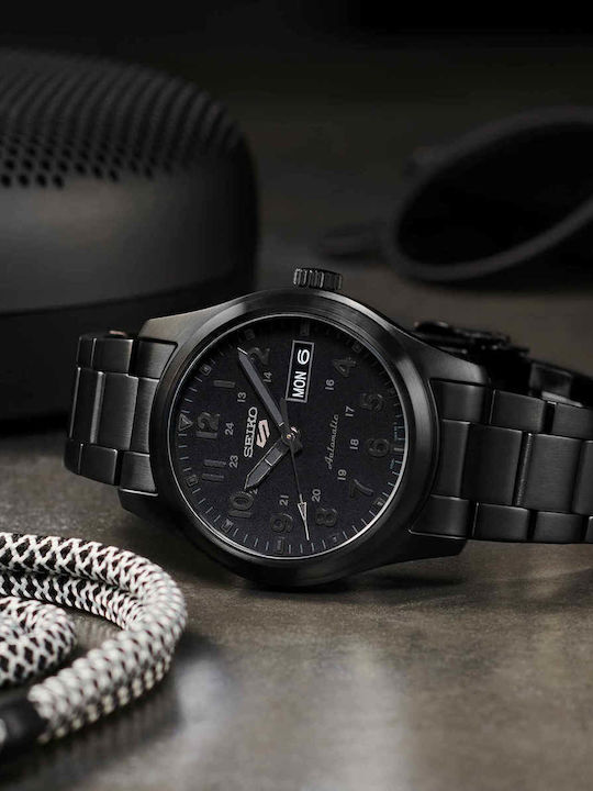 Seiko 5 Sports Stealth Men's Watch 40mm Automatic Black