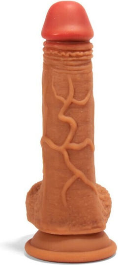 Chisa Novelties X-Men Double Layer Silicone Dildo Realistic Dildo with Balls and Suction Cup Flesh 21cm
