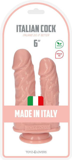 Toyz4lovers Double Dildo Caino e Abele Двойно дилдо Със смукателна чашка Плът 15.5см