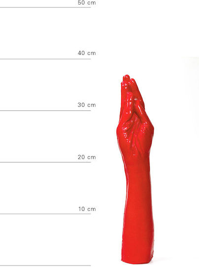 All Black Arm Glass Dildo Red 38cm