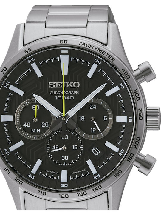 Seiko Conceptual Men's Watch 42mm Chronograph Battery with Silver Metal Bracelet