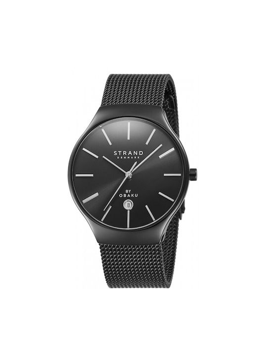 Obaku Strand Watch Battery with Black Metal Bracelet