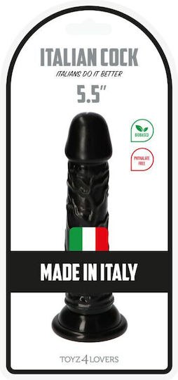 Toyz4lovers Made In Italy Rino Ρεαλιστικό Dildo Black 13.5cm