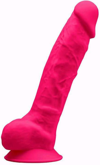 SilexD Dual Density Model 1 Glass Dildo with Balls and Suction Cup Pink 20cm