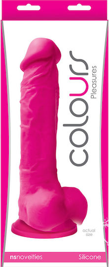 Ns Novelties Colours Pleasures Thick Dildo realist cu Testicule și Ventuză Roz 20cm