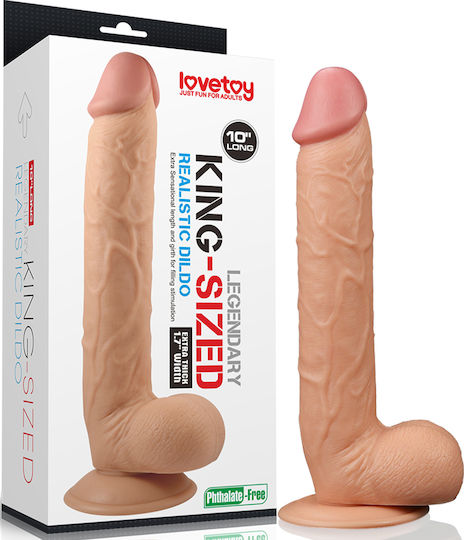 Lovetoy Реалистично дилдо с Топки и Вендуза Телесен 25см