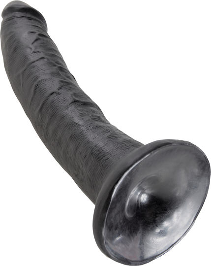 King Cock Ρεαλιστικό Dildo με Βεντούζα Μαύρο 18cm