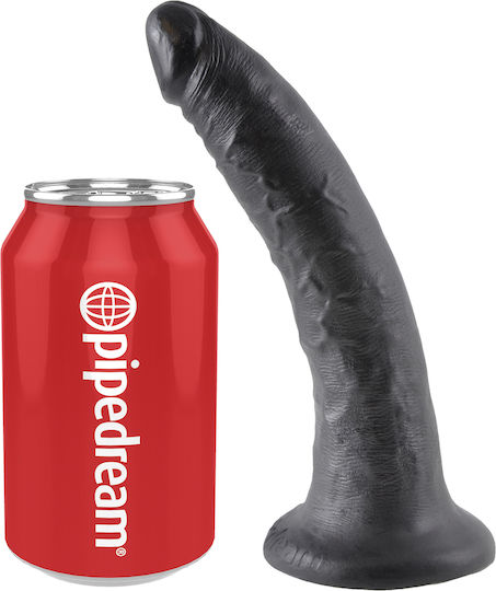 King Cock Ρεαλιστικό Dildo με Βεντούζα Μαύρο 18cm