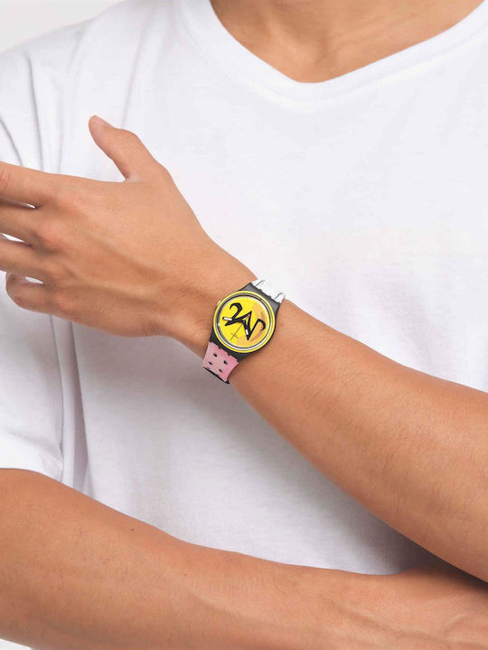 Swatch Dragonball Z Majin Buu Γυναικείο Ρολόι 34mm Μπαταρίας με Καουτσούκ Λουράκι